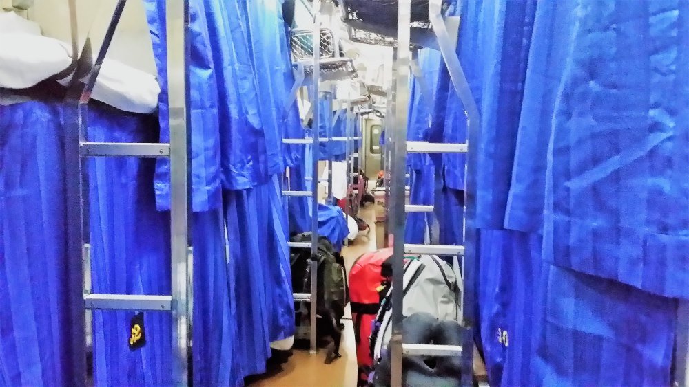 Sleeping compartments on the Bangkok Chiang Mai overnight train