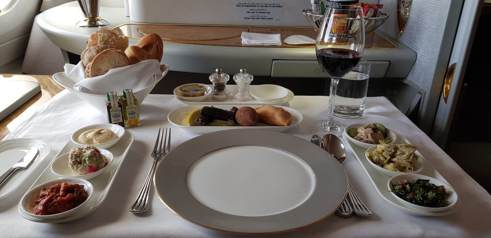 Emirates First Class meal