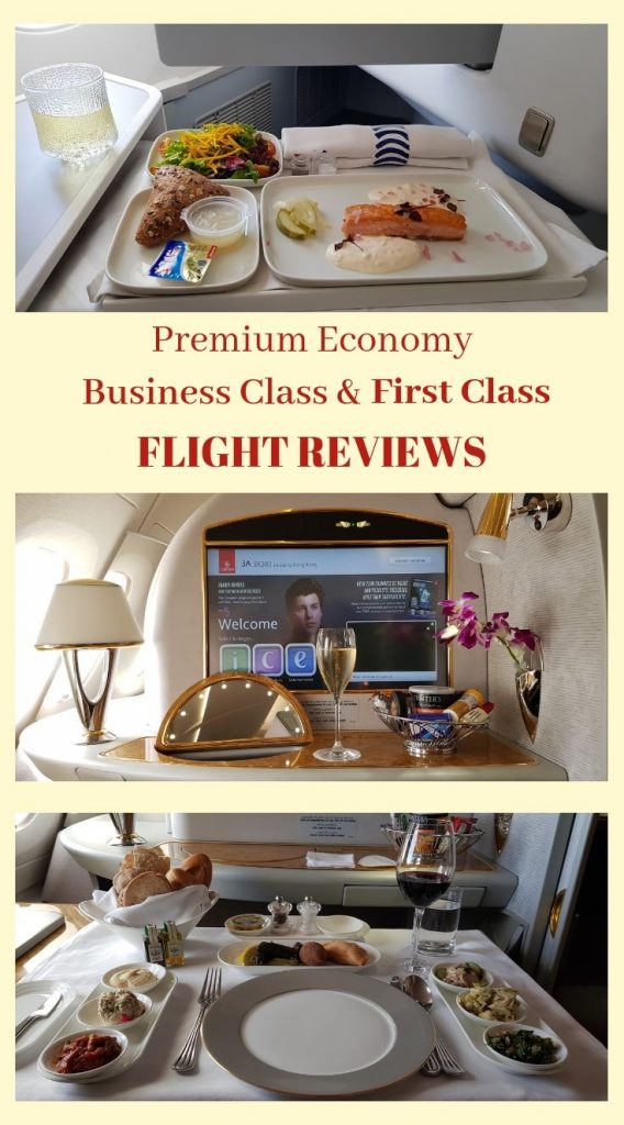 Have you ever wondered what it's like to fly First Class? See our flight comparisons in our flight reviews of Premium Economy, Business and First Class. #firstclass #businessclass #premiumeconomy #flying #travel