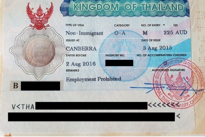 Thailand Non-Immigrant O-A Visa