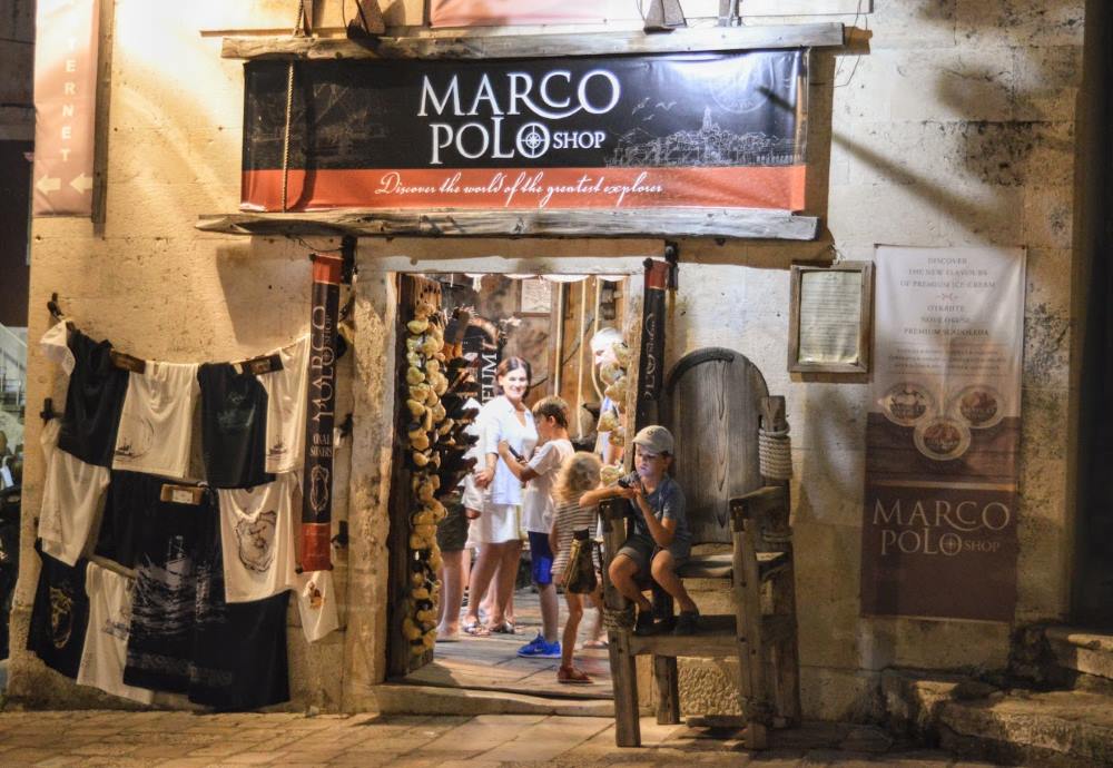 Marco Polo souvenir shop in Korčula