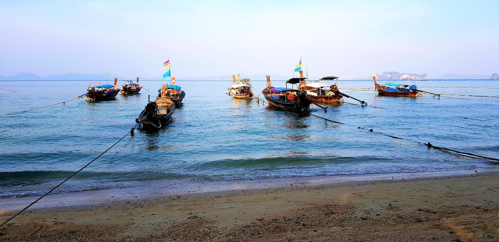 Long tail boats in Krabi
