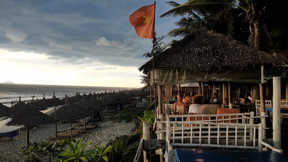 Sunset at An Bang Beach restaurant 