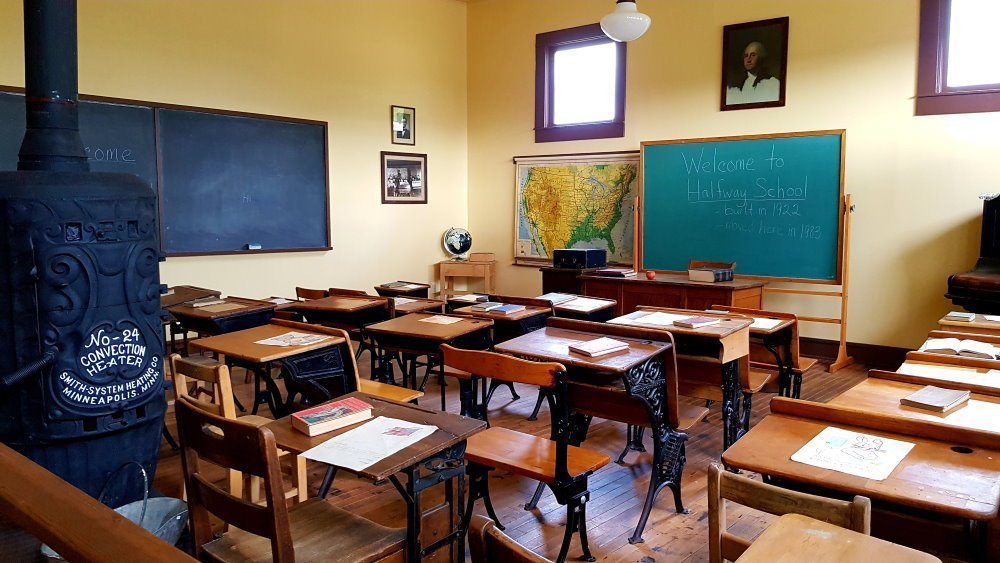 Old schoolroom at the Big Horn County Historical Museum