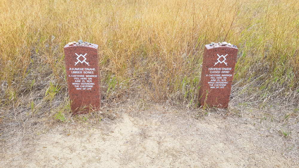 Markers of the fallen warriors of the Little Bighorn Battle
