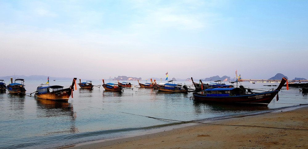 Long-tail boats in Krabi Thailand