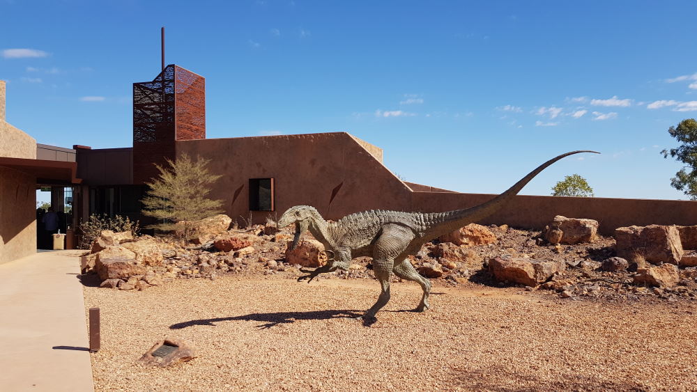 Entrance to Australian Age of Dinosaurs Museum Winton.