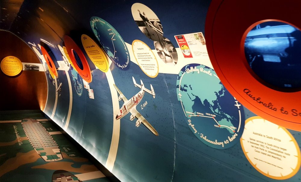 Super Constellation interior Qantas Founders Museum Air Park