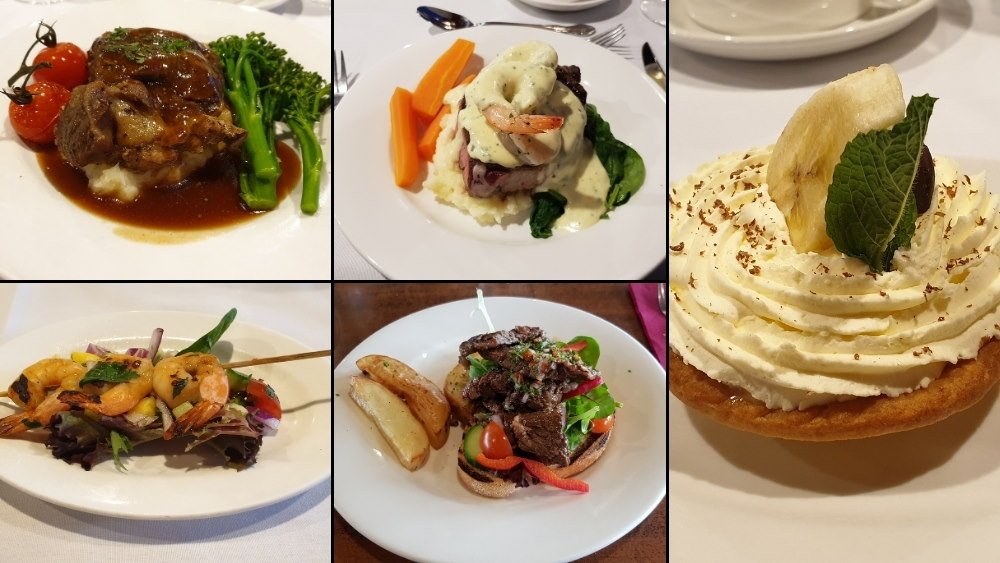 Selection of food on the PS Murray Princess