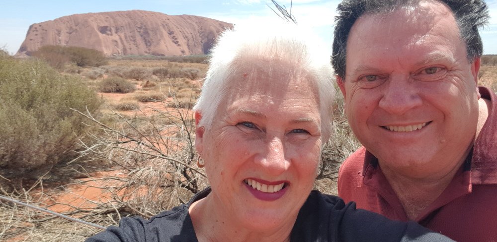 Uluru travel guide Ros and Alan during our travel to Uluru