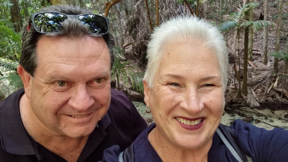 Alan & Ros enjoying our day trip Fraser Island from Hervey Bay