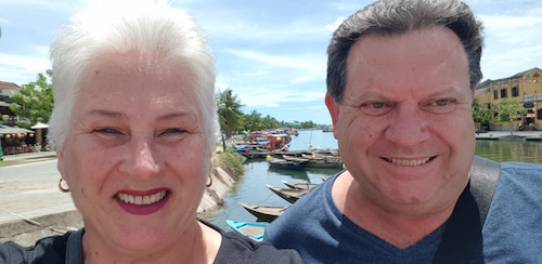 Ros and Alan Cuthbertson in Hoi An Vietnam. Start here to navigate our site.