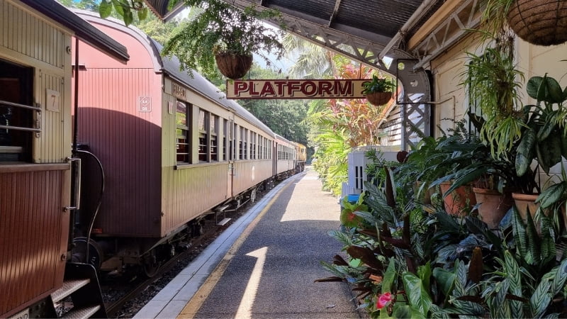 Kuranda Railway Platform. A perfect tour for a day trip from Cairns