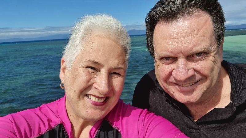 Ros and Alan at Green Island Queensland on day trip from Cairns