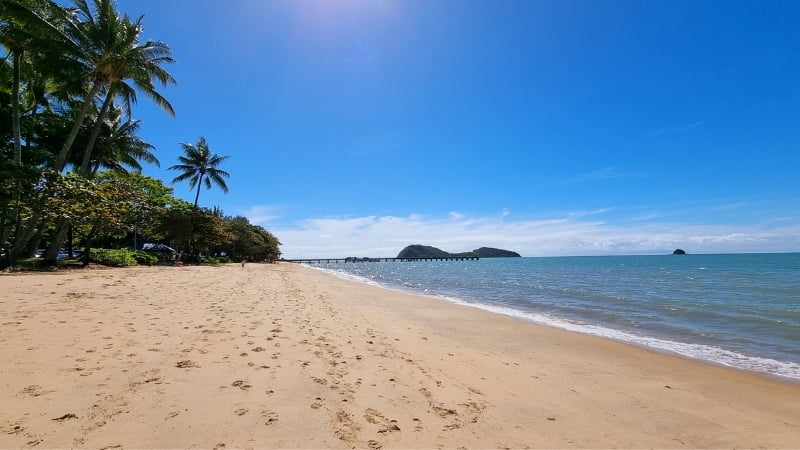 Palm Cove beach. A popular place to stay in Cairns
