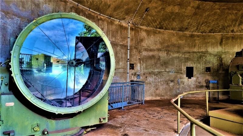Searchlight inside bunker Darwin
