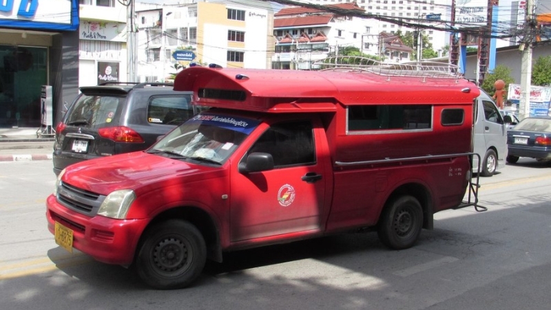 Typical Chiang Mai Songthaew (Red Bus)