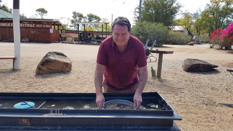 Things to do in Emerald Alan fossicking at Rubyvale which was a highlight of our Emerald visit
