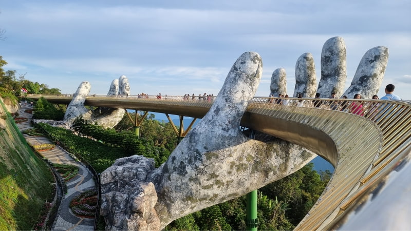 Vietnam tours from Australia Golden Bridge at Ba Na Hills is included in many Vietnam tours from Australia