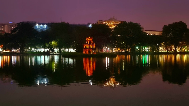 Vietnam tours from Australia Hoen Kiem Lake by night