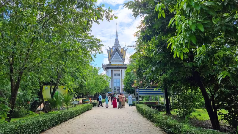 Phnom Penh Killing Fields tour The grounds of the Choeung EK Genocidal Center - The Killing Fields